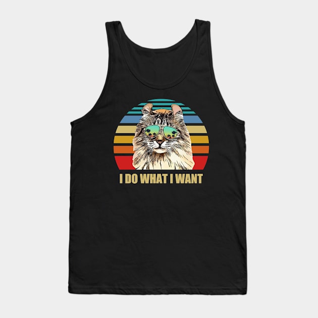 American Curl Cat I do what I want Funny Cat Lover Tank Top by TheBeardComic